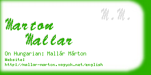 marton mallar business card